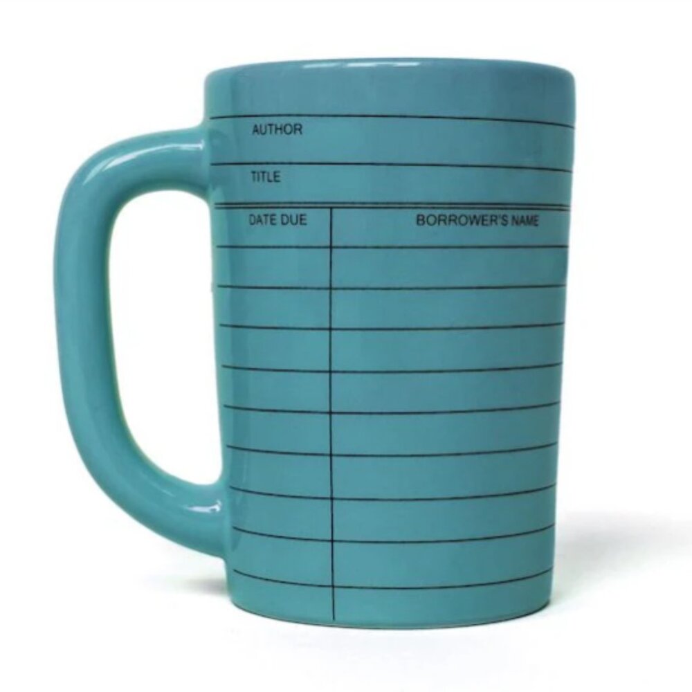 Out of Print - "Library Card" I Love Reading Coffee Mug | Blue | 12 oz.